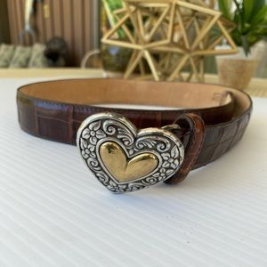 Brighton Heart Buckle Faux Alligator Belt